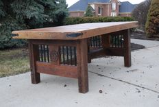 Rustic Reclaimed Wood Table With Steel Accents 1 small