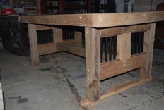 Rustic Reclaimed Wood Table With Steel Accents 2 small