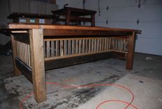 Mission Style Reclaimed Barn Wood Table 3 small