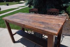 Unique Barn Wood Bar Height Table 2 small