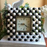 Black And White Decor Polka Dot Clock Checkerboard Wimsical Checks Decor 3 small