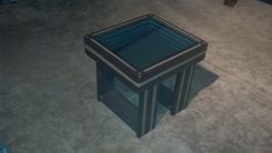 Infinity Mirror Coffee Table With Led Lighting Effects - Espresso And Nutmeg 1 small