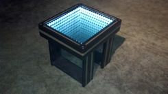 Infinity Mirror Coffee Table With Led Lighting Effects - Espresso And Nutmeg 2 small