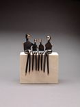 A Bronze Family Of Four - Bronze And Stone Sculpture 1 small
