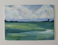 Original Acrylic Impressionist Landscape, 7" X 5" 2 small