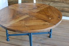 Custom Rustic Wood Coffee Table With Industrial Pipe Legs 3 small