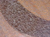 "Serpents" Dining Table - Cracked Glass And Leatherette Steel 2 small