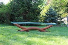 Glass And Patinated Steel Bench 3 small