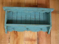 Turquoise Blue Wall Shelf, Distressed, Handmade, Cedar, Shabby Chic, French 3 small