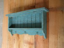 Turquoise Blue Wall Shelf, Distressed, Handmade, Cedar, Shabby Chic, French 5 small