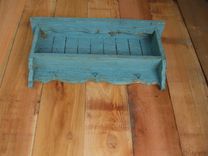 Turquoise Blue Wall Shelf, Distressed, Handmade, Cedar, Shabby Chic, French 6 small