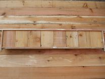 52" Distressed White Quilt Rack, Antique Style Quilt Display, Cedar 3 small