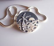 Moonlit Beach Fine Silver Necklace 2 small