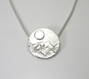 Moon Over The Mountains Fine Silver Necklace 1 small