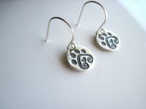 Fine Silver Paw Print Earrings 2 small