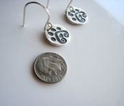 Fine Silver Paw Print Earrings 3 small