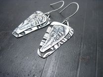 Fine Silver Fern Earrings 1 small