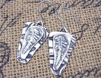 Fine Silver Fern Earrings 3 small
