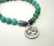 Silver Horse Charm Gemstone Bracelet 1 small