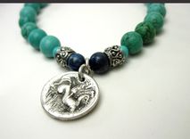 Silver Horse Charm Gemstone Bracelet 2 small