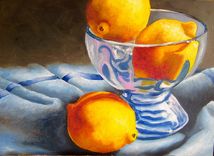Lemons In Blue Oil Painting 1 small