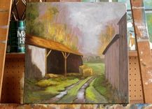 Rural Landscape Oil On Canvas 2 small