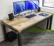 Industrial Steel & Reclaimed Wood Desk 1 small