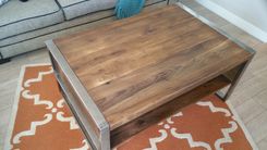 Pickled Pecan & Steel Coffee Table 2 small