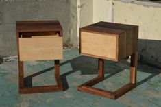 Walnut 'C' Night Stands For Storage Beds 2 small