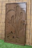 Saguaro Decorative Steel Gate - Metal Art - Southwest Style Wall Panel Art - Desert Security Door 1 small