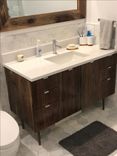 Solid Walnut Modern Vanity W/ Hand Turned Legs 4 small