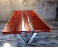 Black Walnut Live Edge V Frame Dining Table 1 small