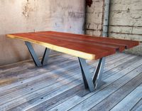 Black Walnut Live Edge V Frame Dining Table 3 small
