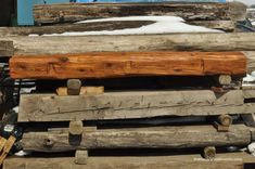 Hand Hewn Pine Fireplace Mantel Beam 2 small