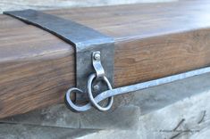 Metal Strapped Mantel With Rings And Stocking Rod 4 small