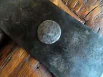 Hand Hewn Mantel With Christmas Stocking Ironwork 3 small