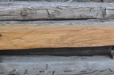 Rustic Fireplace Mantel - Rare 1800s Rectangular, Elm Hand Hewn 4 small