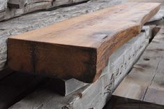 Rustic Fireplace Mantel Shelf - Cut Oak Tree-Like Face 1 small