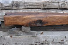 1830s Rustic Log Cabin Fireplace Mantel 3 small