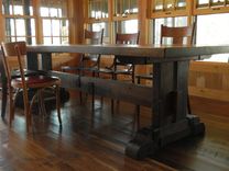 Solid Reclaimed White Oak Dining Table With Iron Accents 1 small