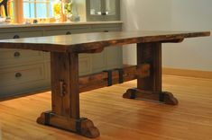 Solid Reclaimed White Oak Dining Table With Iron Accents 6 small