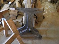 Black Walnut Slab Table With Hand Hammered Industrial Base 6 small