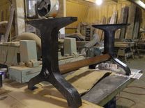 Black Walnut Slab Table With Hand Hammered Industrial Base 3 small