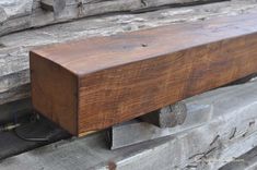 Dark White Oak Mantel Beam With Flowing Grains 1 small