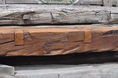 Hand Hewn Oak Fireplace Mantel With 3 Fills 3 small