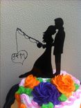 Silhouette Wedding Couple-- Fisherman Cake Topper 1 small