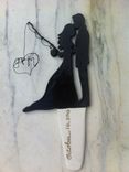Silhouette Wedding Couple-- Fisherman Cake Topper 2 small