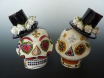 Sugar Skull Wedding Cake Topper 1 small