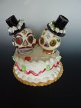 Sugar Skull Wedding Cake Topper 2 small