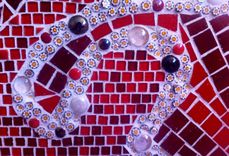 Red Mosaic Mirror 2 small